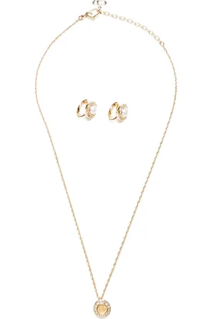 Dior Set de collar y aretes con perlas artificiales y strass