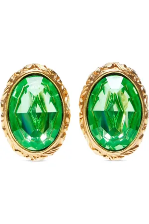 Saint Laurent Aretes de clip con detalles de strass
