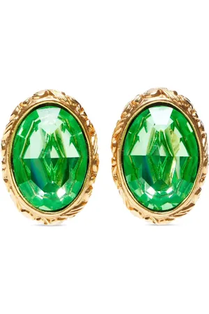 Saint Laurent Aretes de clip con detalles de strass