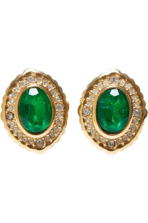 Dior Aretes de clip con detalles de strass