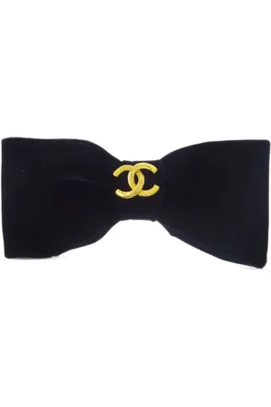 CHANEL Broche para el cabello con moño logo CC 1990-2000