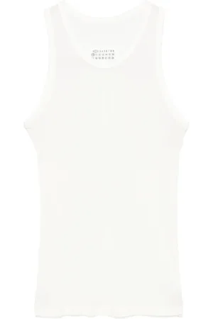 Maison Margiela Camiseta de seda con cuello redondo