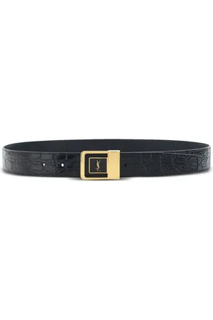 Saint Laurent Cinturón con placa del logo