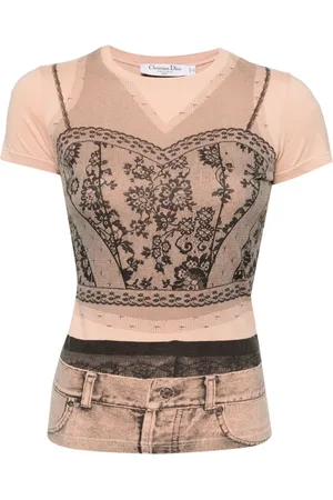 Dior Playera manga corta con estampado trompe-l