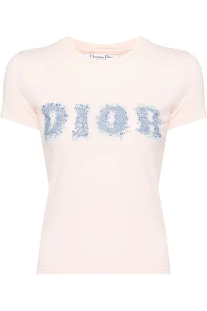 Dior Playera manga corta con logo de mezclilla