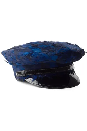 Prada Gorra baker boy con detalle de plumas
