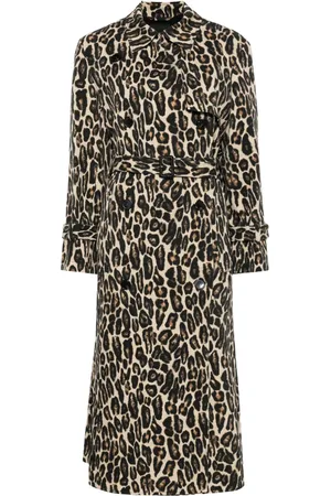 THEORY Gabardina con estampado de leopardo