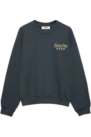 Msgm Sudadera con cuello redondo y logo estampado
