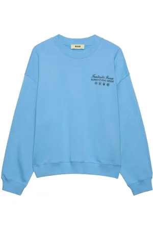 Msgm Sudadera con cuello redondo y logo estampado