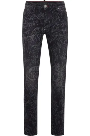 Philipp Plein Jeans rectos con estampado de tatuaje