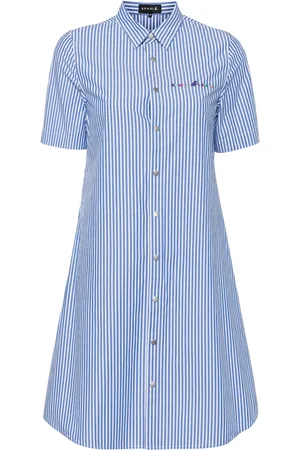 AGNÈS B. Vestido camisero con rayas estampadas