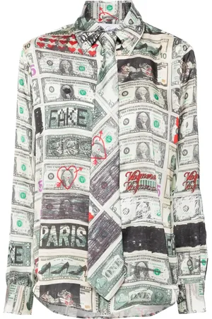 Vaquera Camisa con estampado de dólares