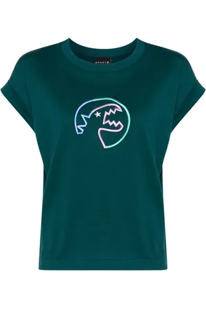 AGNÈS B. Playera con bordado de dinosaurio