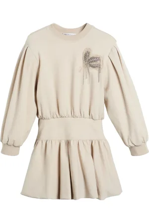 Brunello Cucinelli Vestido con aplique floral