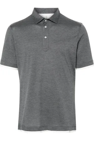 Brunello Cucinelli Playera tipo polo con efecto a capas