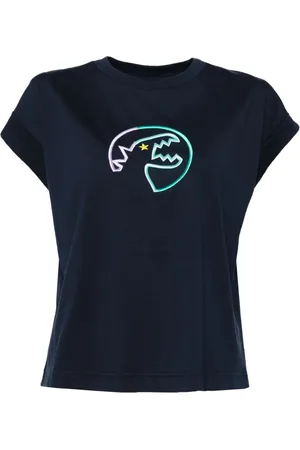 AGNÈS B. Playera con bordado de dinosaurio