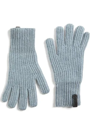Brunello Cucinelli Guantes de cachemira con detalle de cadena Monili