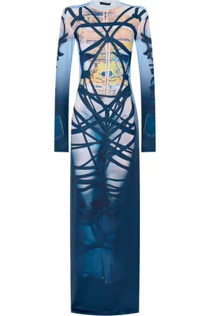 Y / PROJECT Vestido largo con estampado gráfico