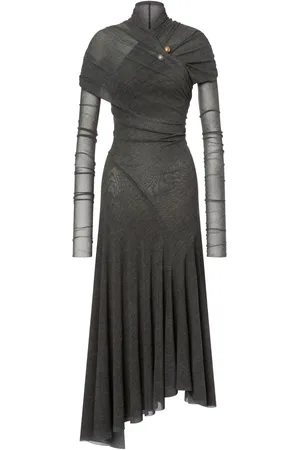 Serafini Vestido midi con diseño asimétrico y drapeado