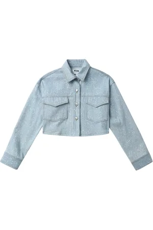Msgm Camisa corta de mezclilla