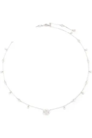 Gucci Collar Interlocking en oro blanco de 18kt con diamantes