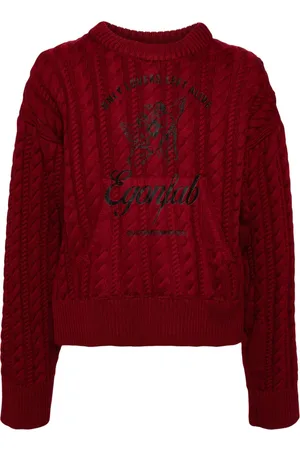 EgonLab Suéter con cuello redondo y estampado gráfico