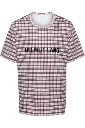 Helmut Lang Playera con cuadros estampados y logo estampado
