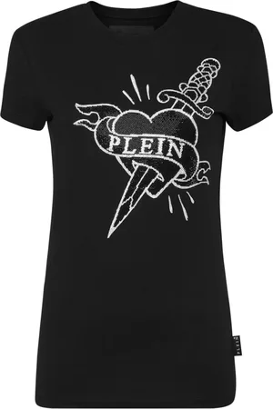 Philipp Plein Playera con logo de cristal