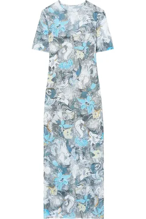 Tory Burch Vestido midi de malla estampado