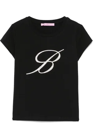 MISS BLUMARINE Playera con logo de strass
