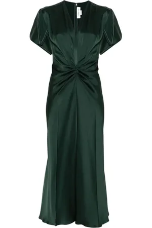 Victoria Beckham Vestido midi con diseño fruncido