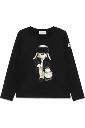 Moncler Playera manga larga con perro estampado