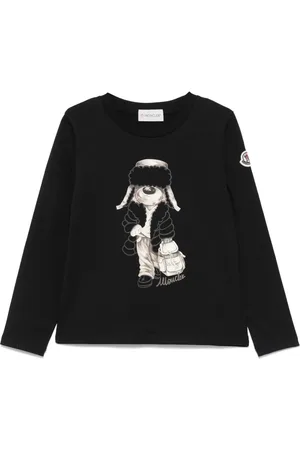 Moncler Playera manga larga con perro estampado