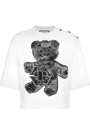 Philipp Plein Playera corta con estampado de osito