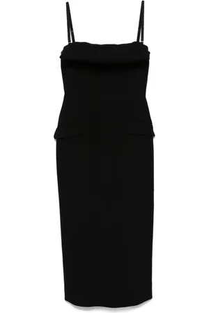 Sportmax Vestido midi con bordes plegables