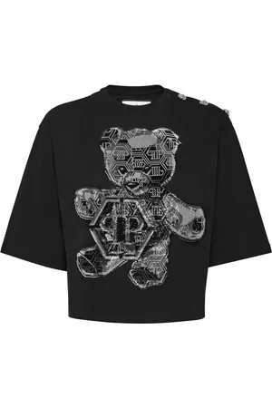 Philipp Plein Playera con detalles de cristal