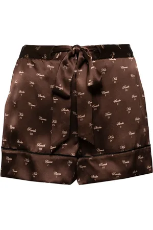 Kiki de Montparnasse Shorts de pijama de seda con lazo