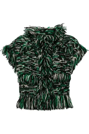 SACAI Chamarra tejida con borde de flecos