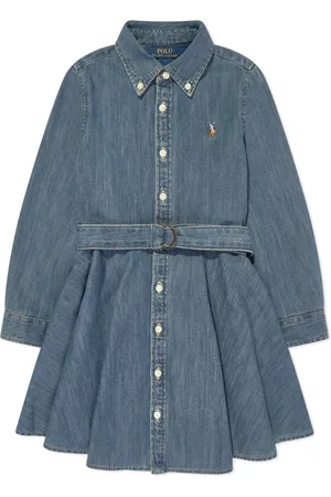 Ralph Lauren Vestido de mezclilla con logo bordado