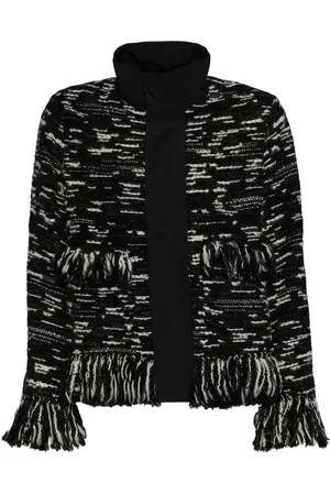 SACAI Chamarra tejida con borde de flecos