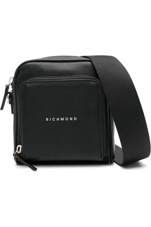 John Richmond Mochila tipo mensajero con logo estampado