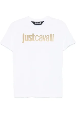 Roberto Cavalli Playera con logo estampado