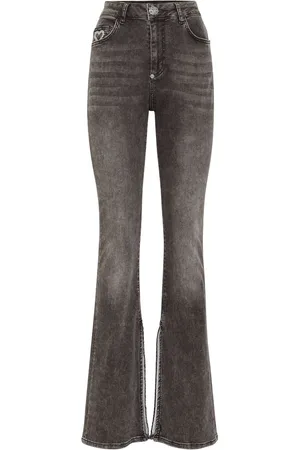 Philipp Plein Jeans acampanados con aplique de corazón