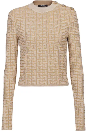 Balmain Top tejido con motivo de laberinto