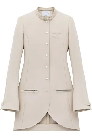 Courrèges Ellipse Twill Asymmetric Coat