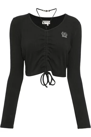 Musium Div. Playera fruncida con cuello en V