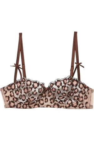 FLEUR DU MAL Brasier balconette con bordado de leopardo