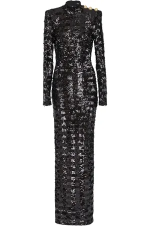 Balmain Vestido largo con lentejuelas