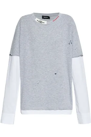 Dsquared2 Playera manga larga con efecto envejecido