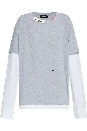 Dsquared2 Playera manga larga con efecto envejecido